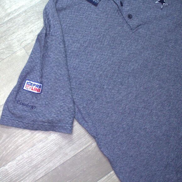 Vtg Pro Line Starter Cowboys Shirt Men's L Short Sleeve 3 Button Up Polo NFL - Picture 3 of 6